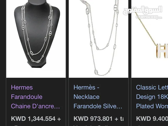 Long Ag925 silver .. Hermes necklace..