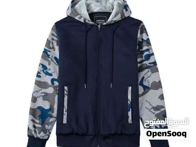 جواكت رجالي كوفيه اسكواش شتوي مخصص سميك مبطن بسوسته سويتشرت بياقة قائمة قماش صوف مطلية بنمط غير رسمي