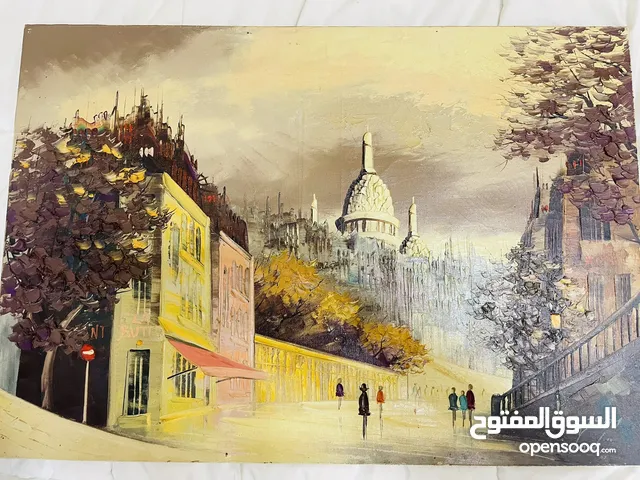 لوحة فنيه لكنيسه الساكري كور ومشهد من مونمارتر باريس 1977