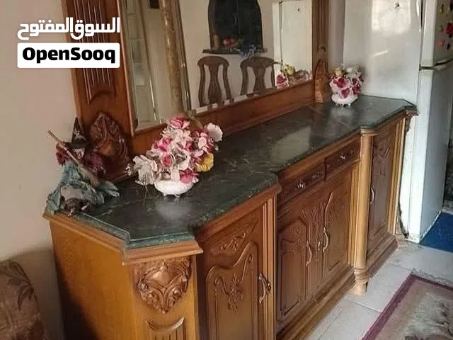 غرفه سفره كلاسيك ارو زان بوفيه كبير بالبرواز و المرايا بلجيكي و  بالرخام الهندي الأخضر و ترابيزه سفر