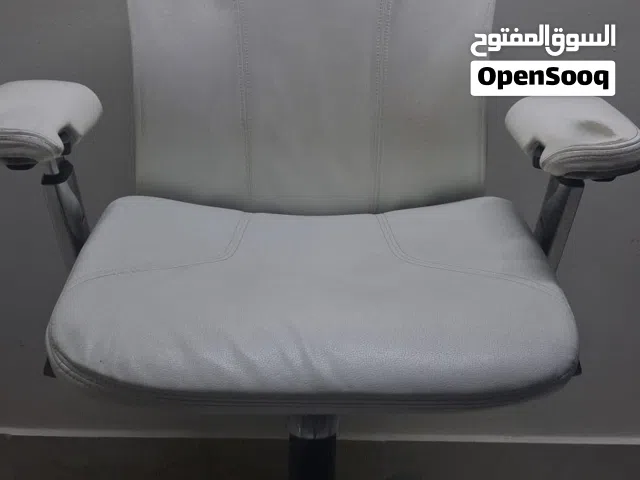 Allsteel Acuity task chair with a white leather seat and white removable back