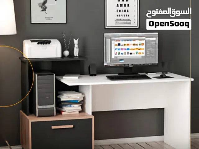 مكتب منزلي مميز بعدة الوان توصيل وتركيب مجاني خشب لامينيت 18ملم