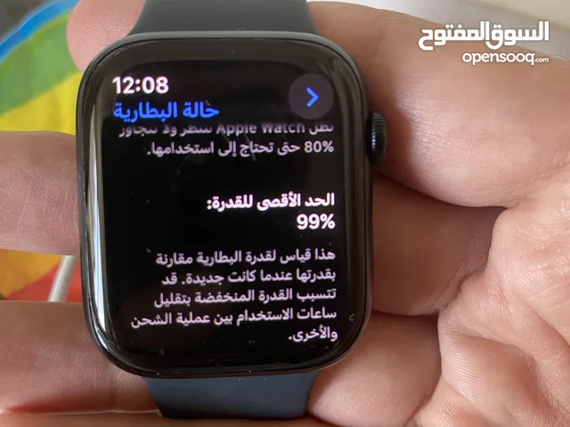 ساعة ابل جيل 9 ضمان ماستر لون اسود مستعملة نظيفة جداً