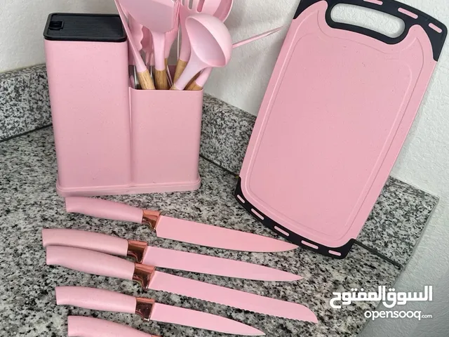 أدوات الطبخ الأنيقة – طقم 22 قطعة بلون وردي فاخر!