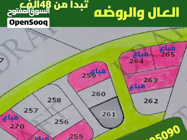 ارض للبيع مرج الحمام العال والروضه