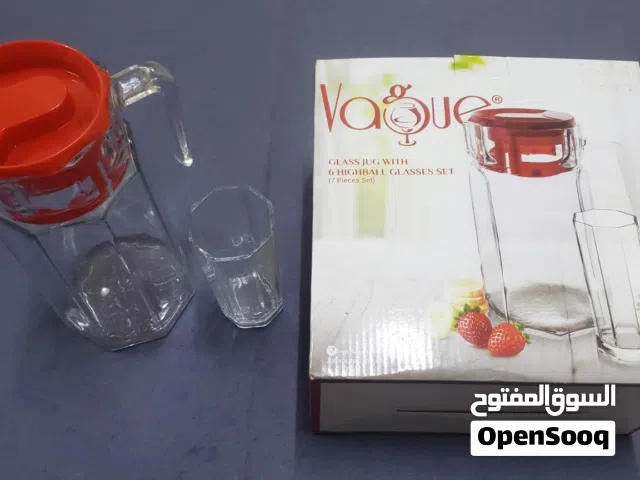 باكج طقم عصير زجاج متكامل – جك مع 6 كاسات + طقم 6 كاسات