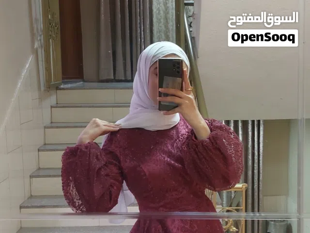 فستان سهرة لون خمري للبيع