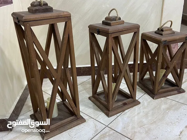 3 فوانيس خشب لغرفه جلوس