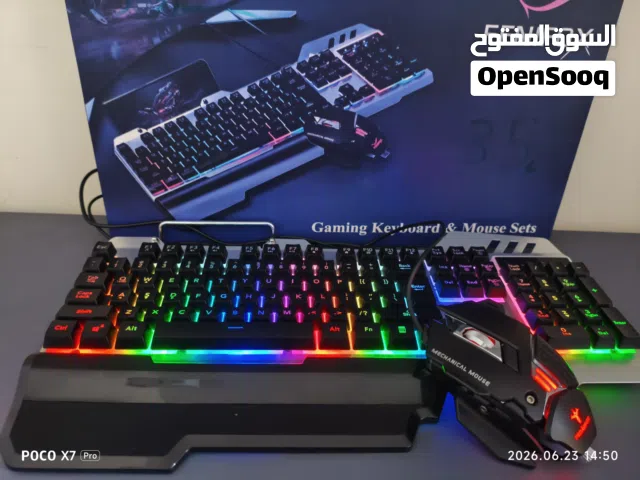 ماوس وكيبورد كيمجنج اضاؤة rgbمع قطعه تحويله تايب سي