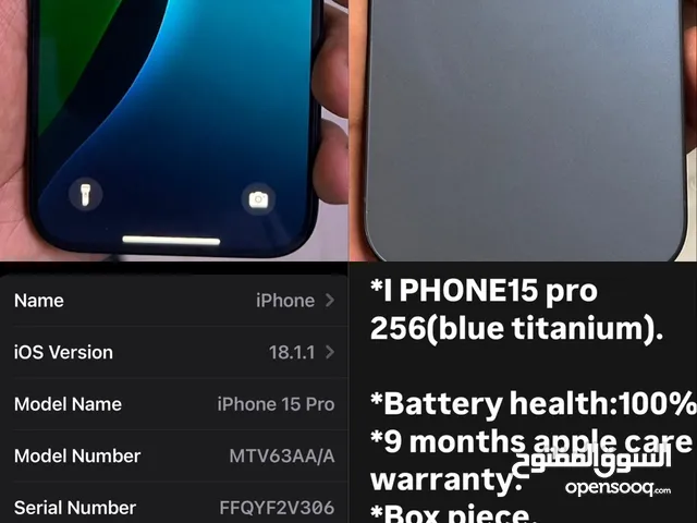 I PHONE 15 pro 256 (titanium blue)