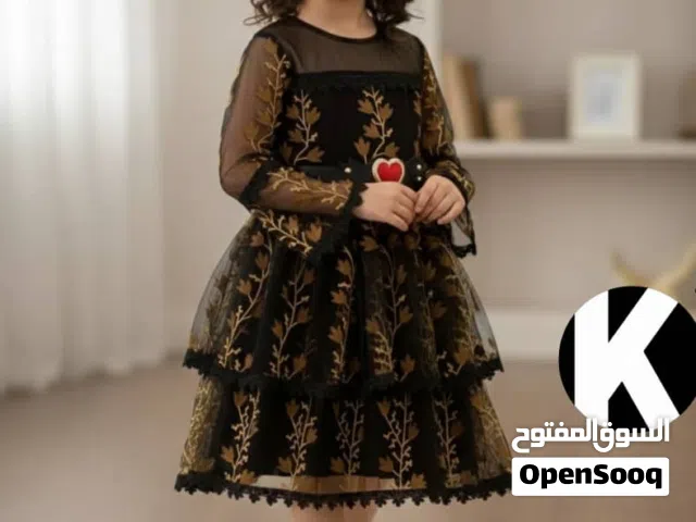 وصل الجديد وصل فستان بناتي راقي بالاونه الاسود المشجر ومقاسات تلبس اعمار مختلفه أطلبه الان قبل نفاذ