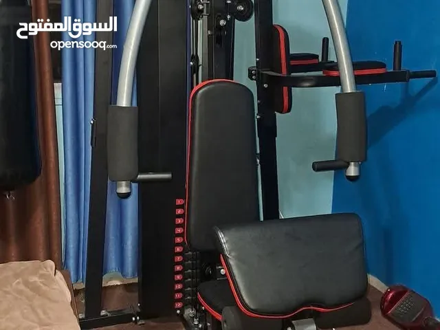للبيع أجهزة رياضه استخدام مرات معدوده هوم جيم 5مراحل بنش وبار واوزان وبسكليت بسعر حرق