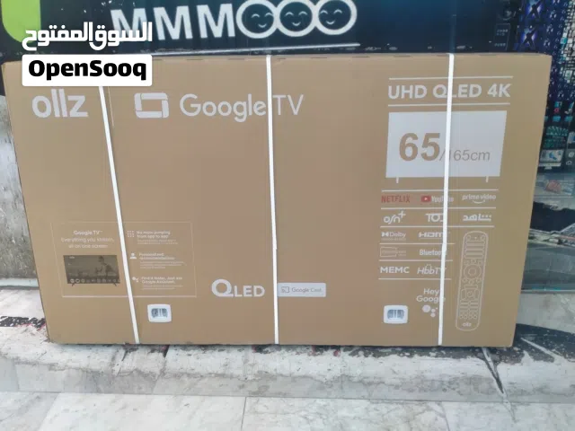 تليفزيون 65 بوصه ماركة اولز كفالة زين  UHD QLED 4K نيتفليكس / يوتيوب/برايم فيديو /شاهد  google TV