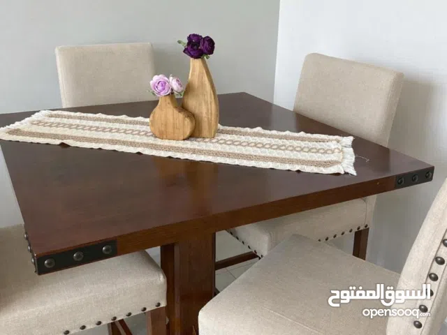 Elegant Wooden Dining Chair with Comfortable Fabric Seat