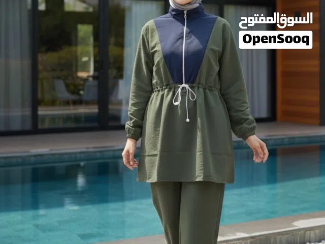 بوركيني شرعي ووتربروف ضد المي 100% للسباحة