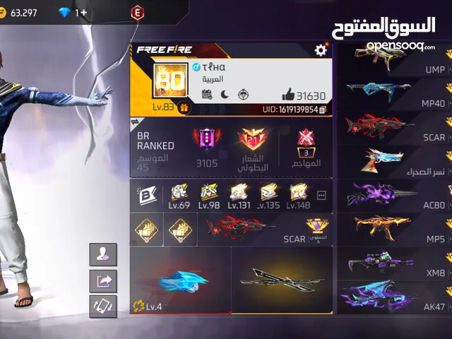 Free Fire Accounts and Characters for Sale in Irbid