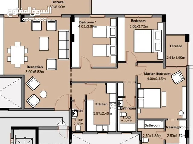 161 m2 3 Bedrooms Apartments for Sale in Giza Sheikh Zayed