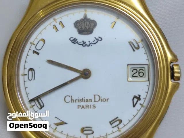 ساعة كرستيان ديور اصلية قطعة اثرية نادرة كلاسيكية  مطلاية بالذهب اهداء من الملك الحسين بن طلال
