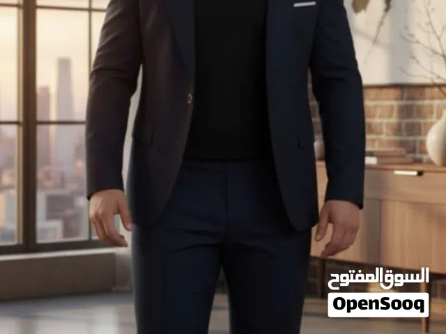 بدلة رسمية لون كحلي شبه جديدة استخدام مرة واحدة للبيع بسعر مغري 30