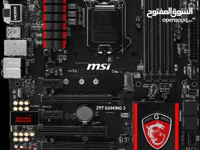 موجود قطع موجود مذربورد z97 gaming3 جباره ومعالج i7 4770
