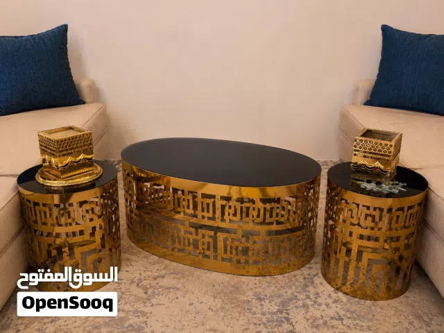 طاولة ستيل ذهبي قص ليزر