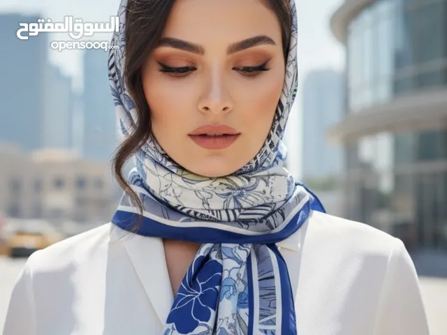 Premium Silk Scarf with Floral Print – Lightweight & Elegant