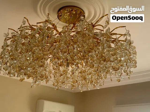 ثريا مودرن فاخرة (قطر 107 سم) - تصميم أغصان الكريستال - معدن مذهب عالي الجودة