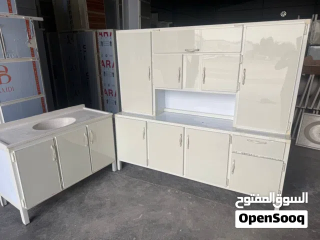 كاونتر مترين  ارضي وملحق مع سنك (متر وعشرين )مرمر المنيوم صيني