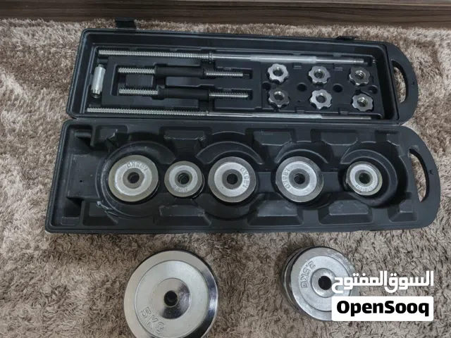 طقم 50 كيلو نص كيلو عدد 6 1.25 كيلو عدد 6 2.5 كيلو عدد 4 5 كيلو عدد 4 بالاضافة الى 6 سومين  بار طويل