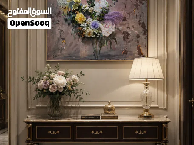 لوحة جدارية اسميتها العاصفة الناعمة مرسومة يدويا مع اضافة خامات ملموسة