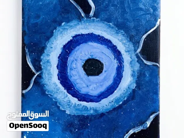 لوحة فنية أصلية "العين الكونية" - رسم يدوي فخم