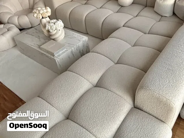 كورنر بابل حرف L مع كنبه مزدوجة 9 مقاعد كفالة 5 سنوات الاسفنج دانلوب مع طبقه بوليستر قماش بشكير