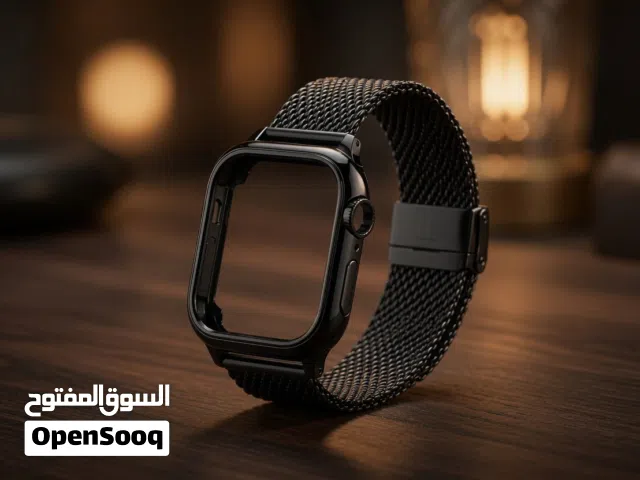 سوار ساعة أبل Space Black (كستك) فاخر – مشبك مغناطيسي قوي وقابل للتعديل بالكامل تصميم انيق ومريح