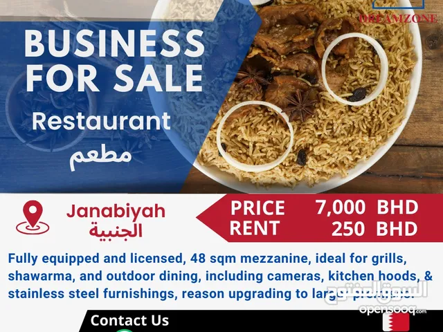 For sale Restaurant with all extensions, licenses and approvals in Janabiya