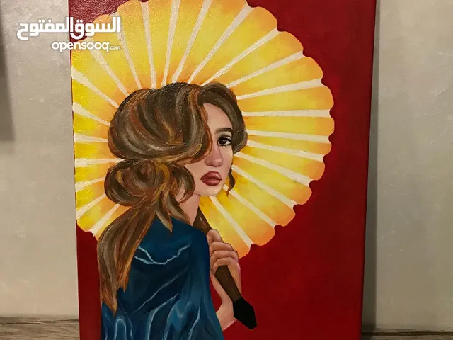 لوحة فنية من صنعي بالوان زيتية ثابتة و غنية بلونها للبيع