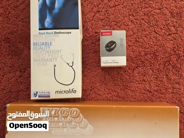 Vitals Practice Kit, Sphygmomanometer (Blood Pressure Gauge), a Stethoscope, and an Oximeter