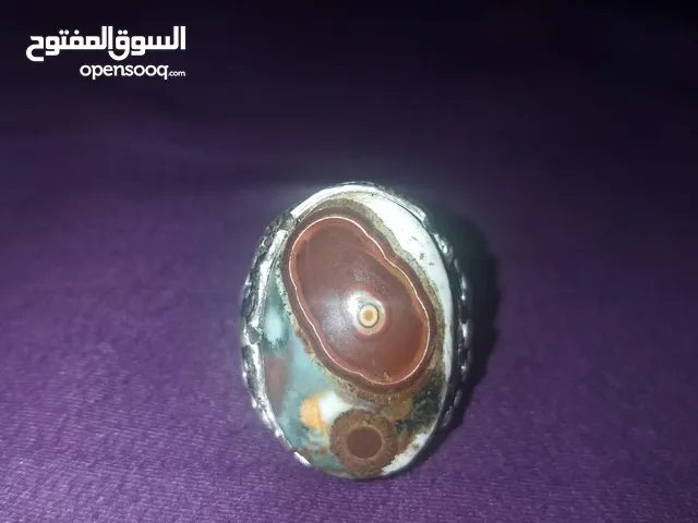 خاتم عقيق يمني داؤدي طبيعي natural Yamani dawoodi agate ring
