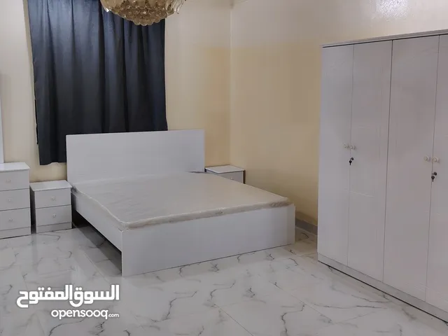 Bed with mattress and cupboard available.