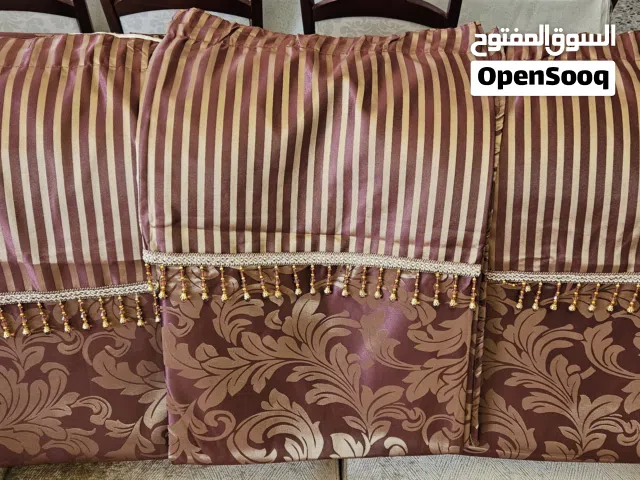 Printed curtains with beads (3 pieces)