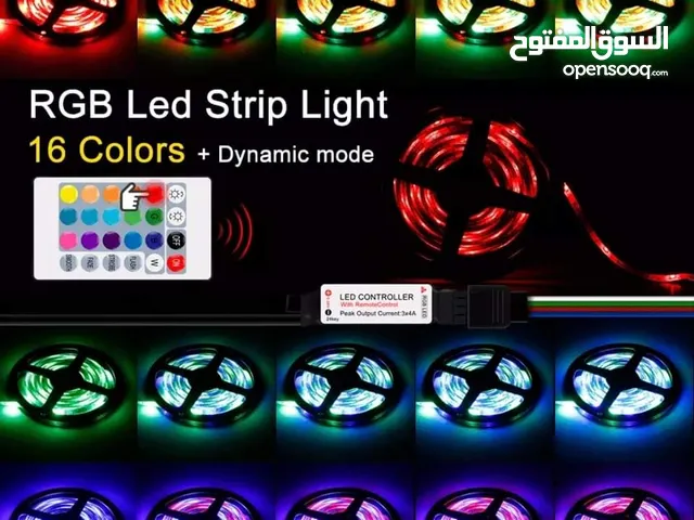 حبل ليد RGB دبل فيس لاصق يضي اكثر من 16 لون و حركه و تحكم بالريموت 3 متر اضائه ضوء  اناره