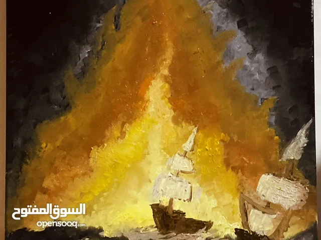 لوحة غرق الاسطول زيتية