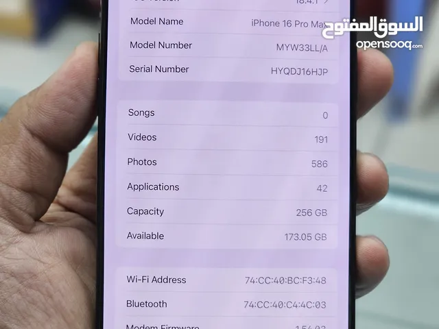 iphone 16 Pro max 256GB LLA Dual Esim 11 Month's Warranty