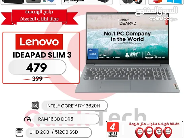 LENOVO LAPTOP CORE I7 13 TH لينوفو لابتوب كور اي 7 جيل 13 بمعالجH