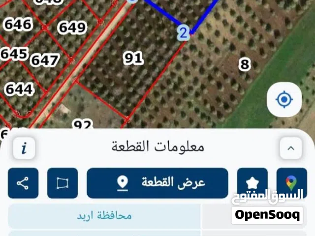 ارض زراعية للبيع من اراضي بني كنانة خربت عزريت منطقة العلا، المساحة 9 دونم و 106 امتار على شارعين