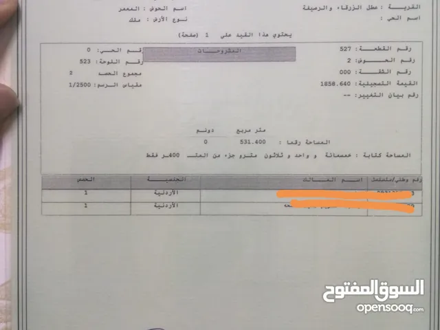 Mixed Use Land for Sale in Zarqa Al-Qadisyeh - Rusaifeh
