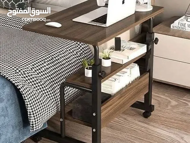 طاولة لابتوب خشبية سطح واسع يكفي لابتوب دفتر محاضرات كتب ارتفاع قابل للتعديل من 61 ل 90 سم مع رفوف
