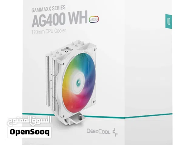 مبرد هوائي احترافي ملون للمعالجات DEEPCOOL AG400WH 120MM FAN ARGB CPU COOLER FOR INTEL LGA1700 - AMD