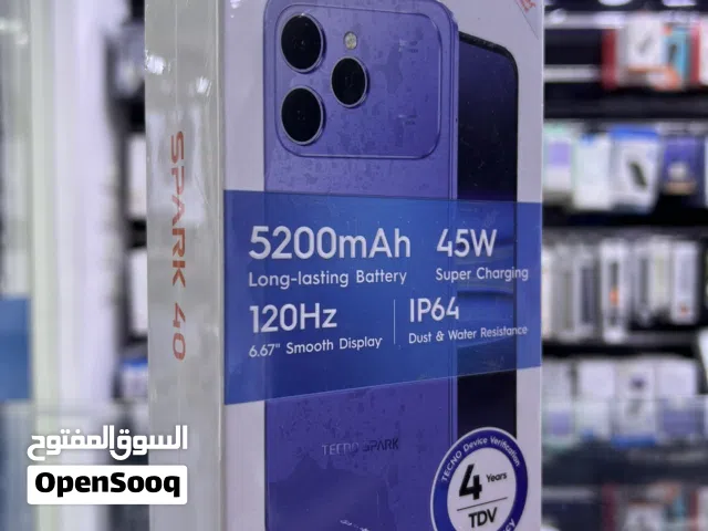 Tecno Spark 40 ( 256 GB / 8+8. RAM) تكنو سبارك 40 الجديد كليا من شركة تكنو  كفالة سنة من الوكيل