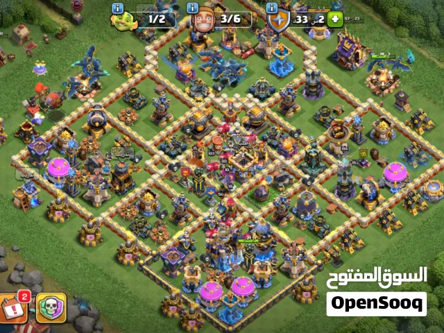 حساب كلاش اوف كلانس تاون 18 ماكس باقي أشياء بسيطه بسعر عرررطه