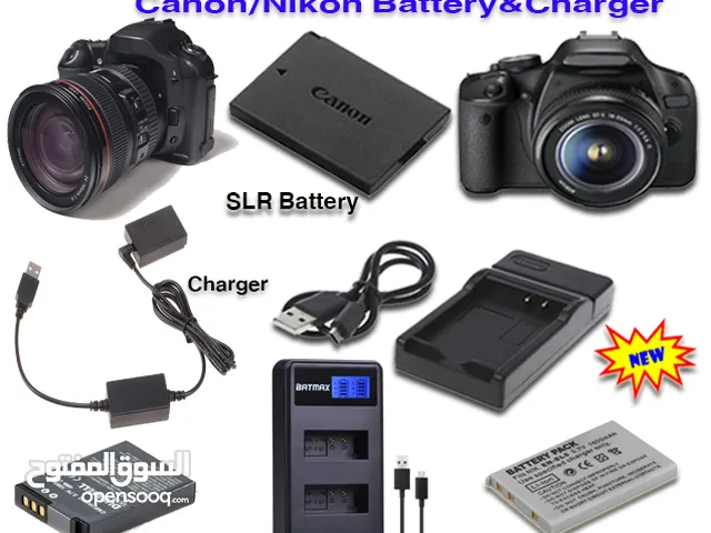 شاحن وبطارية كاميرا Sony/Nikon/Canon